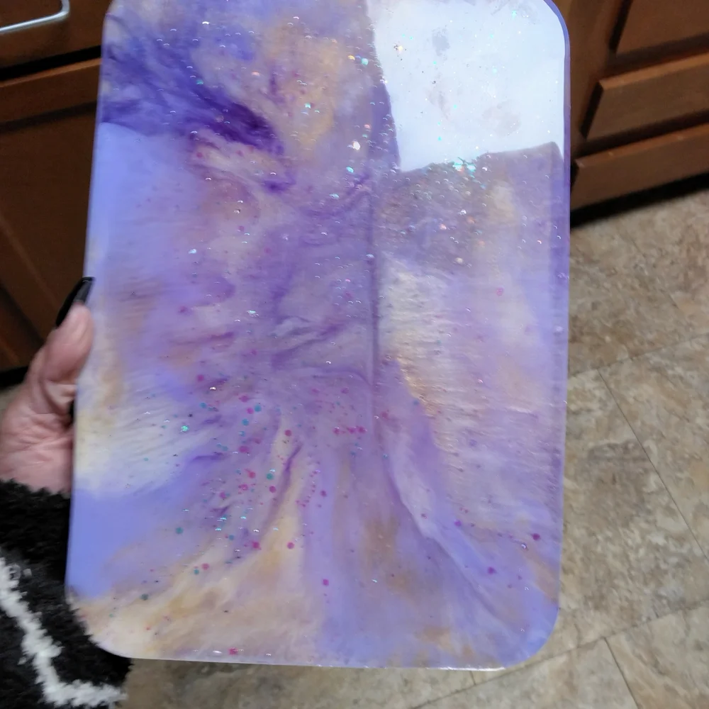Purple Tiger and Butterfly Decorative Tray